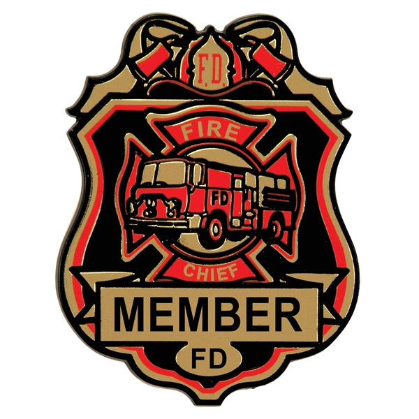 Fire Chief Plastic Badge with attached Clip