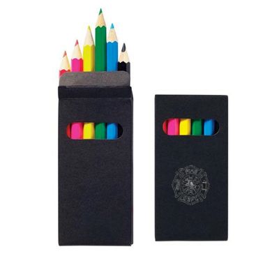 Six-Color Wooden Pencil Set in Black Box