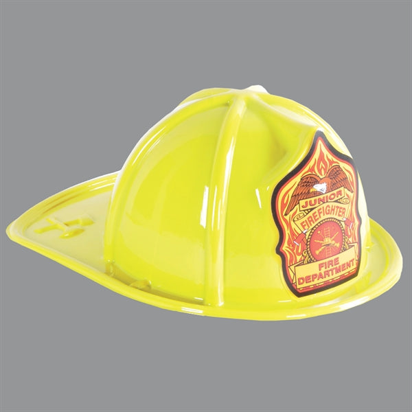 Yellow Plastic Jr Firefighter Fire Department Hat
